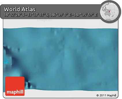 Satellite 3D Map of the Area around 13° 55' 11" S, 147° 7' 30" E