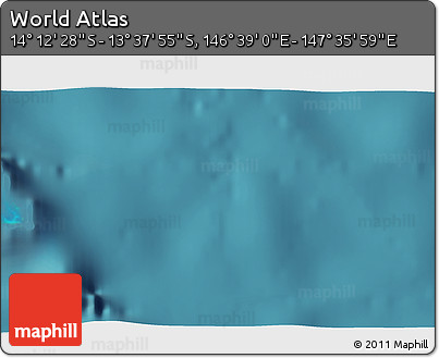 Satellite 3D Map of the Area around 13° 55' 11" S, 147° 7' 30" E