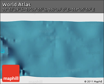 Satellite 3D Map of the Area around 13° 55' 11" S, 147° 7' 30" E