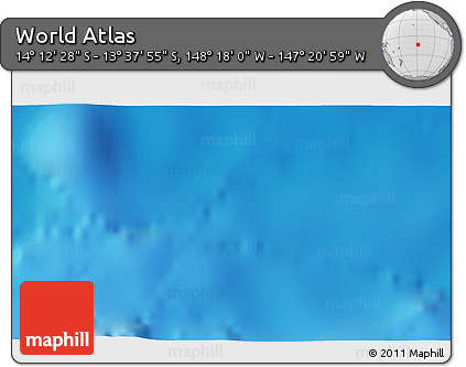 Physical 3D Map of the Area around 13° 55' 11" S, 147° 49' 29" W