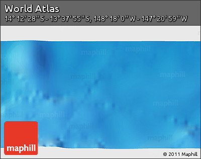 Physical 3D Map of the Area around 13° 55' 11" S, 147° 49' 29" W