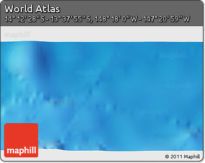 Physical 3D Map of the Area around 13° 55' 11" S, 147° 49' 29" W