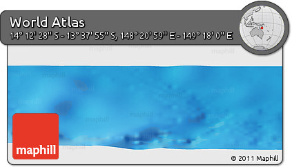 Shaded Relief Panoramic Map of the Area around 13° 55' 11" S, 148° 49' 29" E