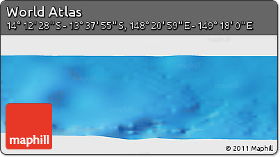 Shaded Relief Panoramic Map of the Area around 13° 55' 11" S, 148° 49' 29" E