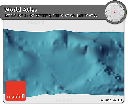Satellite 3D Map of the Area around 13° 55' 11" S, 149° 31' 30" W