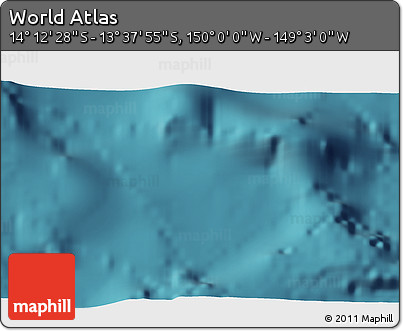 Satellite 3D Map of the Area around 13° 55' 11" S, 149° 31' 30" W