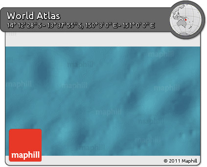 Satellite 3D Map of the Area around 13° 55' 11" S, 150° 31' 30" E