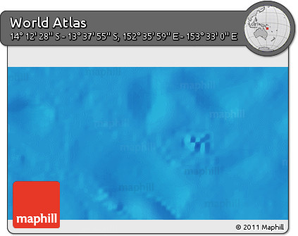 Physical 3D Map of the Area around 13° 55' 11" S, 153° 4' 29" E