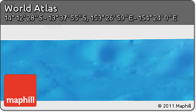 Physical Panoramic Map of the Area around 13° 55' 11" S, 153° 55' 30" E