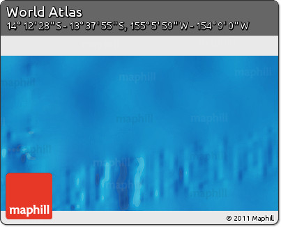Physical 3D Map of the Area around 13° 55' 11" S, 154° 37' 30" W
