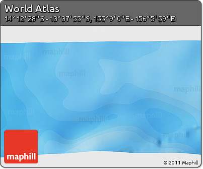Political 3D Map of the Area around 13° 55' 11" S, 155° 37' 30" E