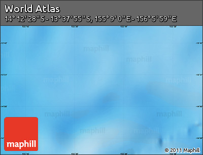 Physical Map of the Area around 13° 55' 11" S, 155° 37' 30" E