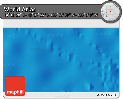 Shaded Relief 3D Map of the Area around 13° 55' 11" S, 155° 28' 29" W