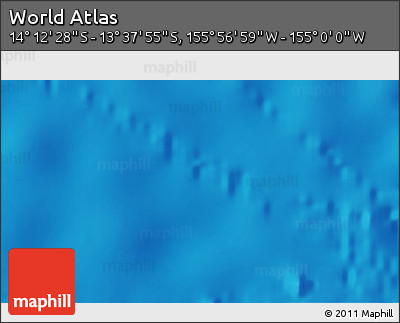 Shaded Relief 3D Map of the Area around 13° 55' 11" S, 155° 28' 29" W