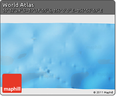 Physical 3D Map of the Area around 13° 55' 11" S, 156° 28' 29" E