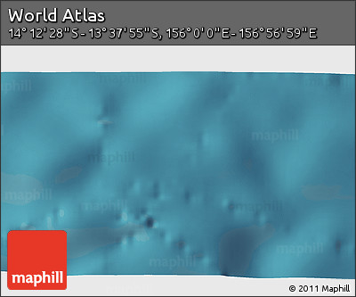 Satellite 3D Map of the Area around 13° 55' 11" S, 156° 28' 29" E