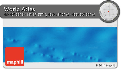 Physical Panoramic Map of the Area around 13° 55' 11" S, 156° 19' 29" W