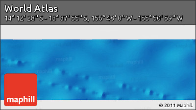 Physical Panoramic Map of the Area around 13° 55' 11" S, 156° 19' 29" W
