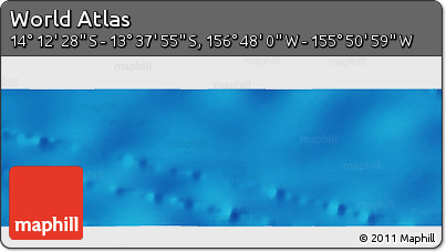 Physical Panoramic Map of the Area around 13° 55' 11" S, 156° 19' 29" W