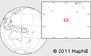 Blank Location Map of the area around 13° 55' 11" S, 157° 19' 29" E