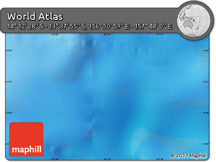 Physical Map of the Area around 13° 55' 11" S, 157° 19' 29" E