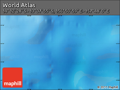 Physical Map of the Area around 13° 55' 11" S, 157° 19' 29" E