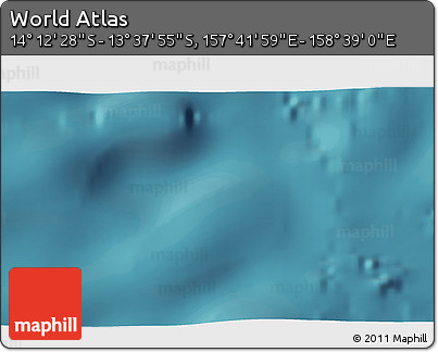Satellite 3D Map of the Area around 13° 55' 11" S, 158° 10' 30" E