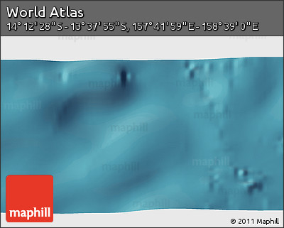 Satellite 3D Map of the Area around 13° 55' 11" S, 158° 10' 30" E