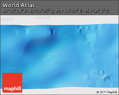 Shaded Relief 3D Map of the Area around 13° 55' 11" S, 158° 10' 30" E
