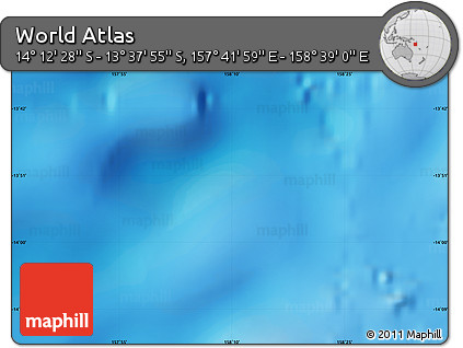 Physical Map of the Area around 13° 55' 11" S, 158° 10' 30" E