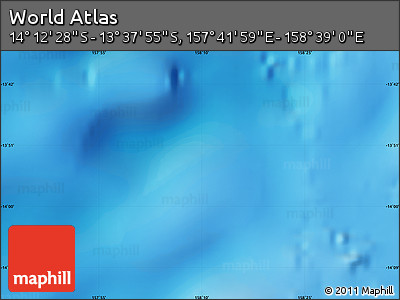 Physical Map of the Area around 13° 55' 11" S, 158° 10' 30" E