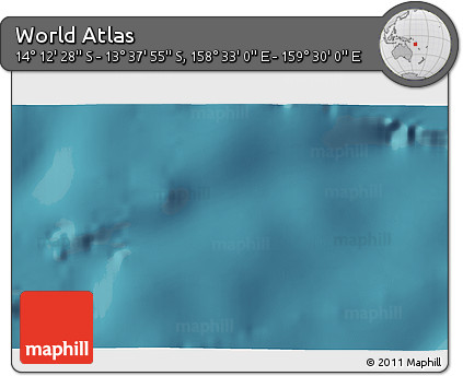 Satellite 3D Map of the Area around 13° 55' 11" S, 159° 1' 30" E