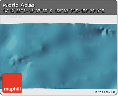 Satellite 3D Map of the Area around 13° 55' 11" S, 159° 1' 30" E