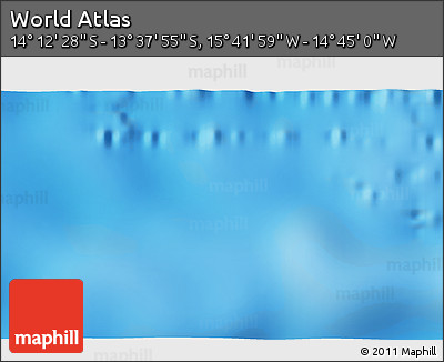 Shaded Relief 3D Map of the Area around 13° 55' 11" S, 15° 13' 29" W