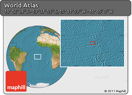Satellite Location Map of the Area around 13° 55' 11" S, 15° 13' 29" W