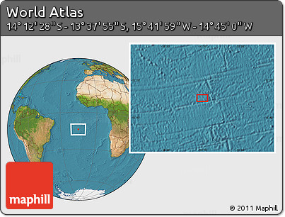 Satellite Location Map of the Area around 13° 55' 11" S, 15° 13' 29" W