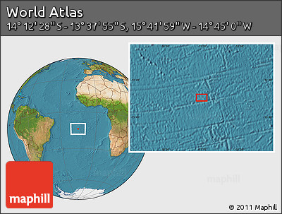 Satellite Location Map of the Area around 13° 55' 11" S, 15° 13' 29" W