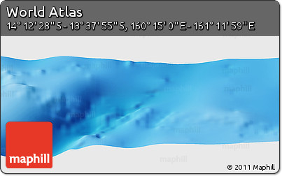 Physical Panoramic Map of the Area around 13° 55' 11" S, 160° 43' 29" E