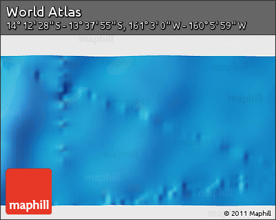 Physical 3D Map of the Area around 13° 55' 11" S, 160° 34' 29" W