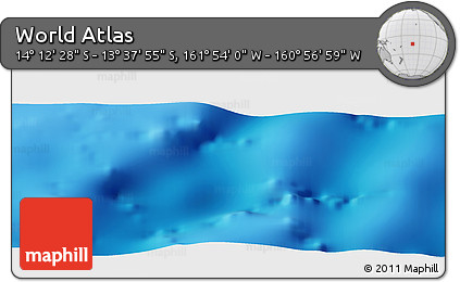 Physical Panoramic Map of the Area around 13° 55' 11" S, 161° 25' 30" W