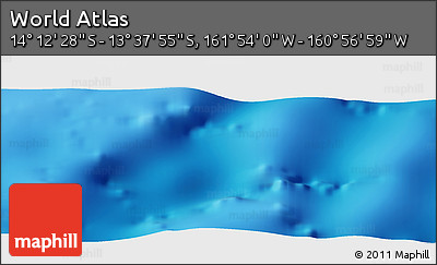 Physical Panoramic Map of the Area around 13° 55' 11" S, 161° 25' 30" W