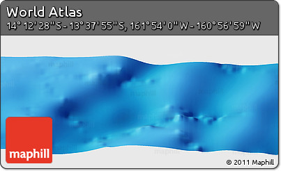 Physical Panoramic Map of the Area around 13° 55' 11" S, 161° 25' 30" W