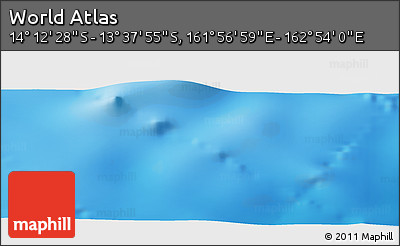 Physical Panoramic Map of the Area around 13° 55' 11" S, 162° 25' 30" E