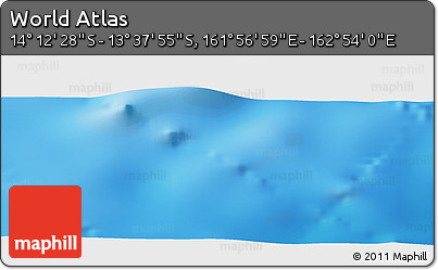 Physical Panoramic Map of the Area around 13° 55' 11" S, 162° 25' 30" E