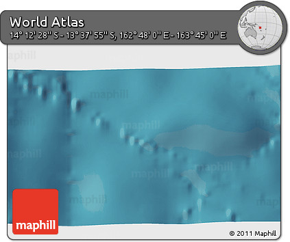 Satellite 3D Map of the Area around 13° 55' 11" S, 163° 16' 30" E