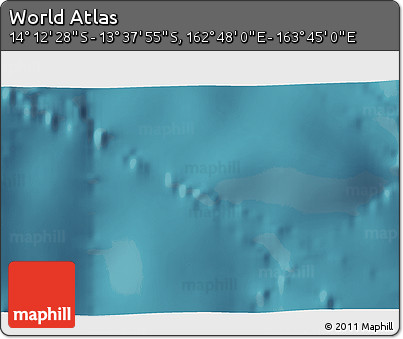 Satellite 3D Map of the Area around 13° 55' 11" S, 163° 16' 30" E