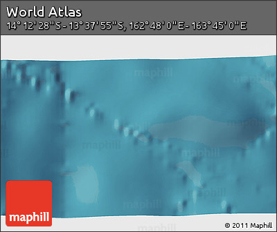 Satellite 3D Map of the Area around 13° 55' 11" S, 163° 16' 30" E