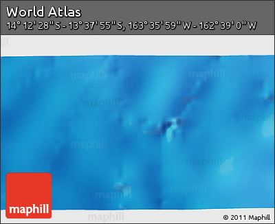 Physical 3D Map of the Area around 13° 55' 11" S, 163° 7' 30" W