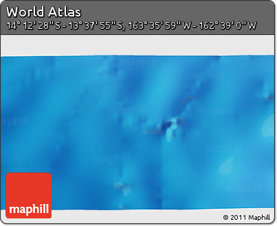 Physical 3D Map of the Area around 13° 55' 11" S, 163° 7' 30" W