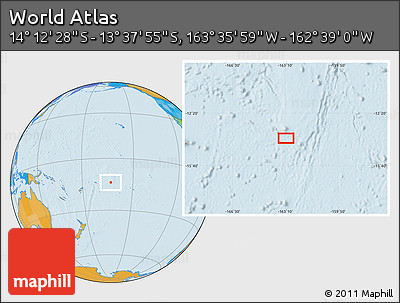 Political Location Map of the Area around 13° 55' 11" S, 163° 7' 30" W